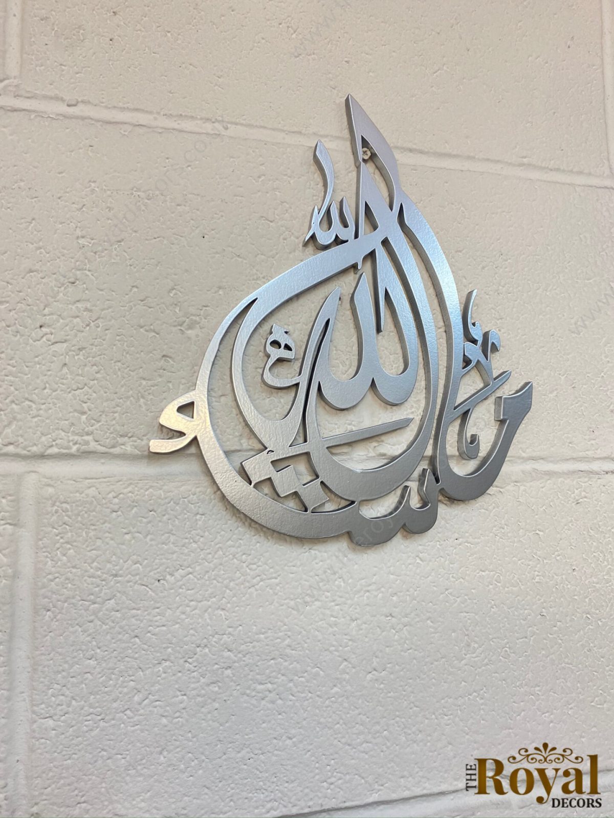 Wooden Modern teardrop MashaAllah islamic calligraphy wall art, muslim new home gift, eid gift, teardrop arabic home decor in gold silver black copper grey