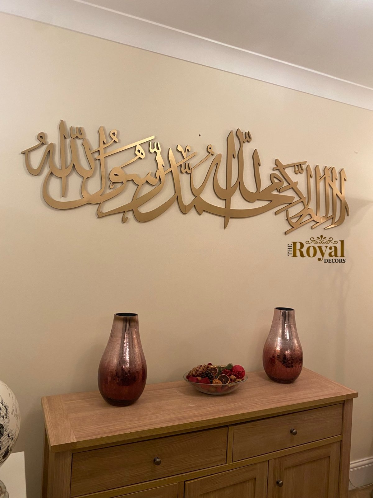 extra large 3D thick deep solid wooden Modern and unique handmade Kalima Shahada arabic calligraphy islamic wall art home decor in gold silver black brown grey white