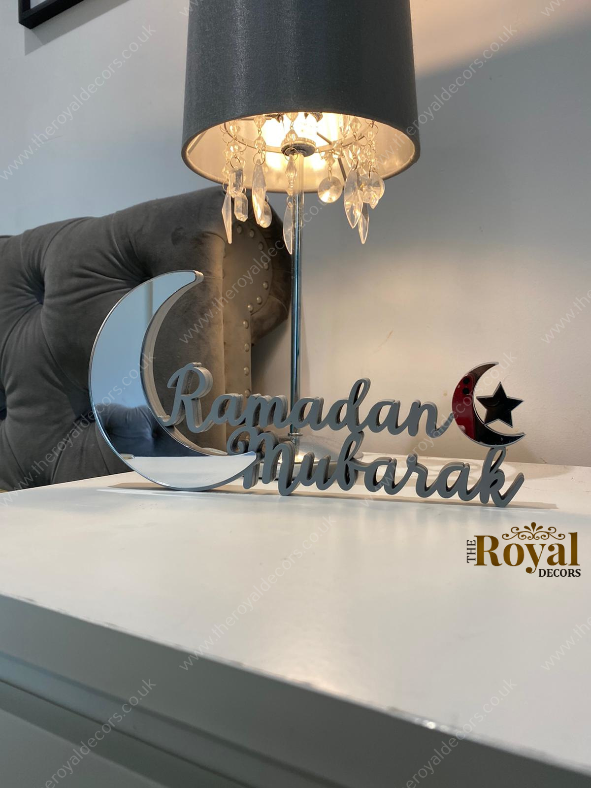 Ramadan Mubarak table decor, ramadan table top art, ramadan decoration, eid decoration, eid mubarak decor, ramadan celebration, ramadan crescent moon decor, blessed ramadan decor