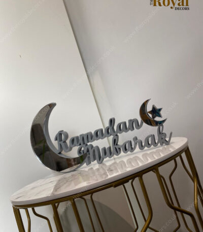 Ramadan Mubarak table decor, ramadan table top art, ramadan decoration, eid decoration, eid mubarak decor, ramadan celebration, ramadan crescent moon decor, ramadan i