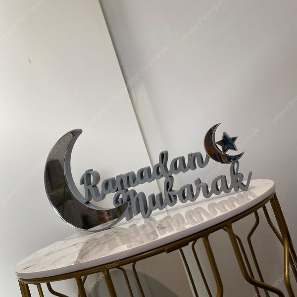 Ramadan Mubarak table decor, ramadan table top art, ramadan decoration, eid decoration, eid mubarak decor, ramadan celebration, ramadan crescent moon decor, ramadan i