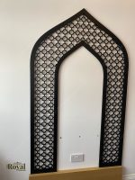 Mehraab for prayer room and masjid or mosque,Wooden Geometric Arch Panel, Moroccan Decorative Wood Panel, Mehraab with LED Light for Prayer Room, Moroccan Arabic Arch Frame 3