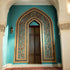 Arch Mehraab Wall Art with Ayatul Kursi and Geometric Pattern - Prayer room and Mosque Decor
