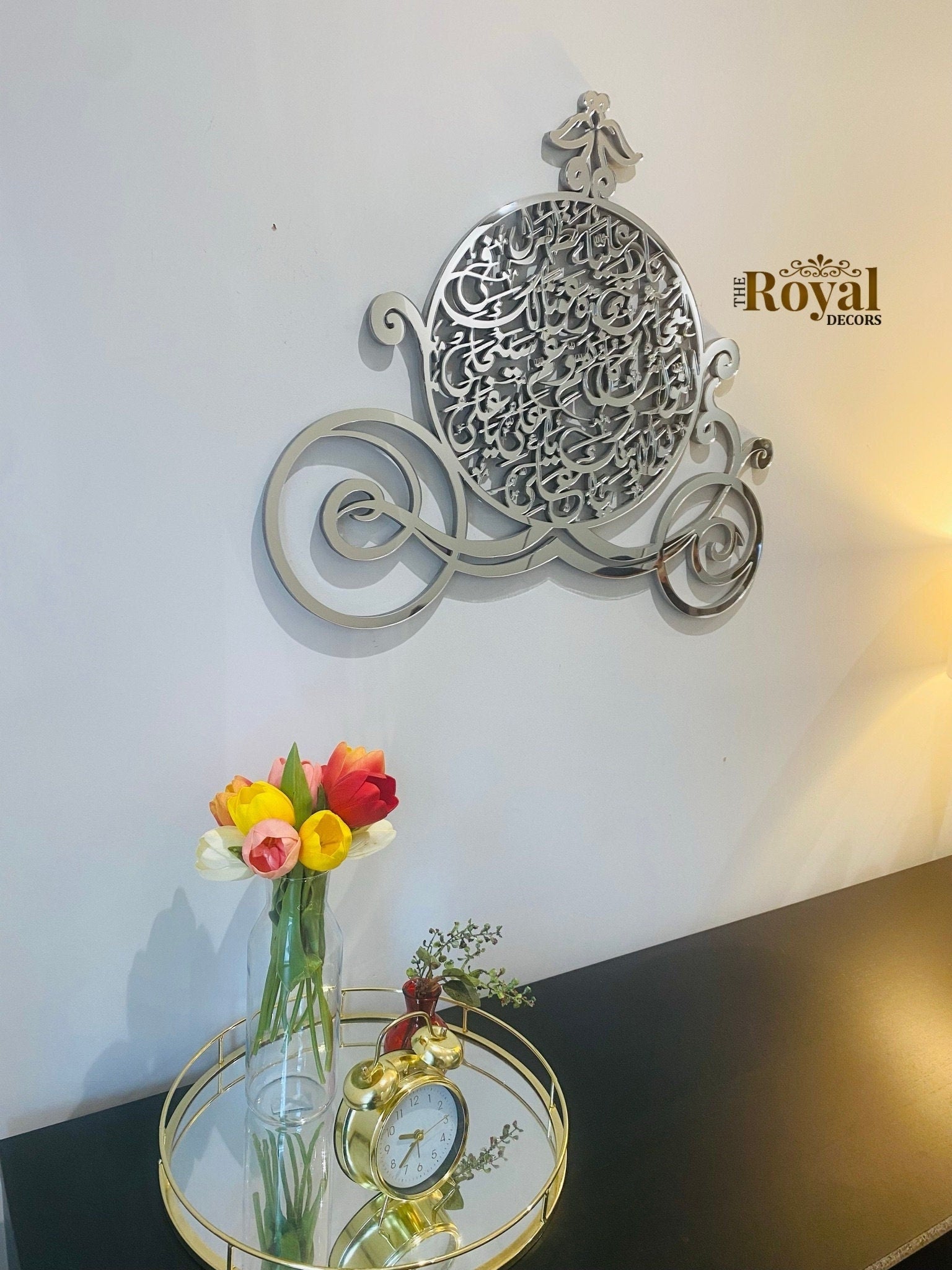 Mirror Finish Naade Ali Islamic Wall Art, Naad-e-Ali Wall Art, Naad-e- Ali, Islamic Girls Room Decor Princess Carriage, Shia Wall Art