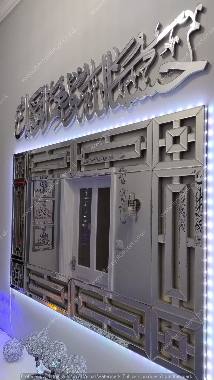 Mirror Finish HasbunAllah Wa Nimal Wakeel Islamic Arabic Calligraphy Wall Art, Allah is Sufficient for us, Modern Islamic Muslim Home Decor