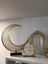 Ramadan crescent moon decor, Ramadan Kareem decorations, Islamic home decor, Ramadan Mubarak, Eid Al-Fitr decorations, iftar table decor, suhoor decor, Ramadan prayer corner decor, crescent moon decoration, Ramadan lantern, Eid Mubarak gifts.